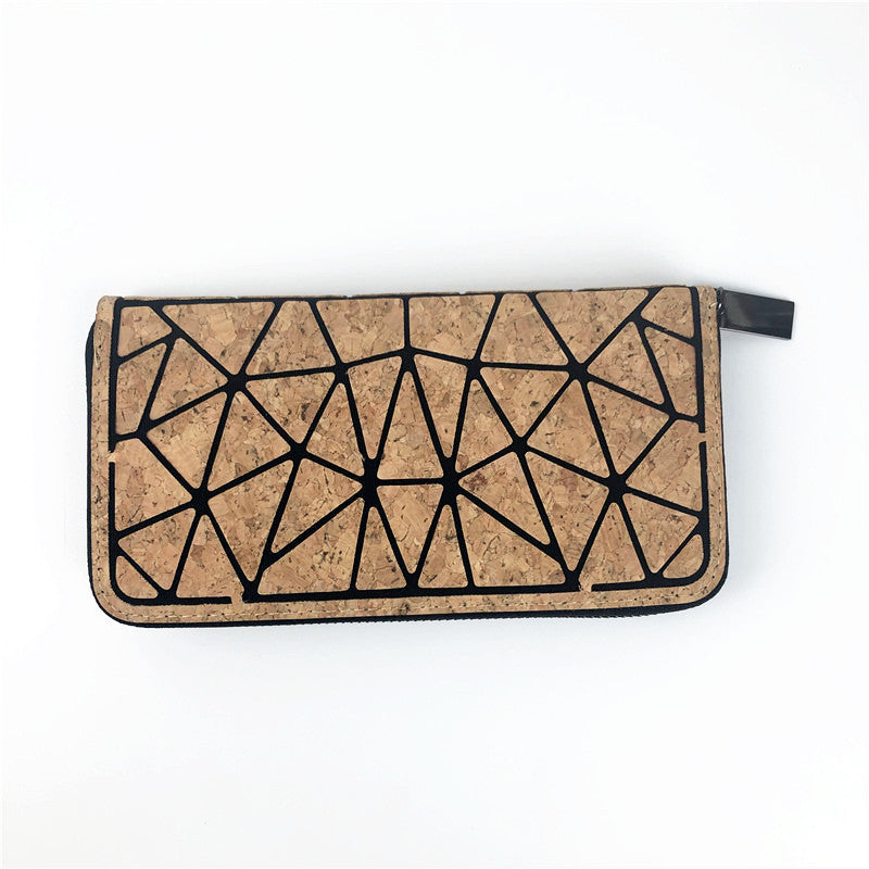 Eco-Friendly Cork Wallet with Geometric Patterns