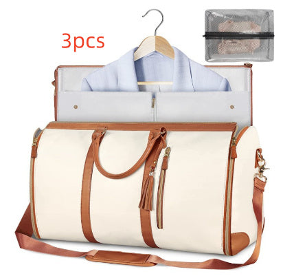 Versatile Light Pink Garment & Duffel Bag for Eco-Friendly Travel