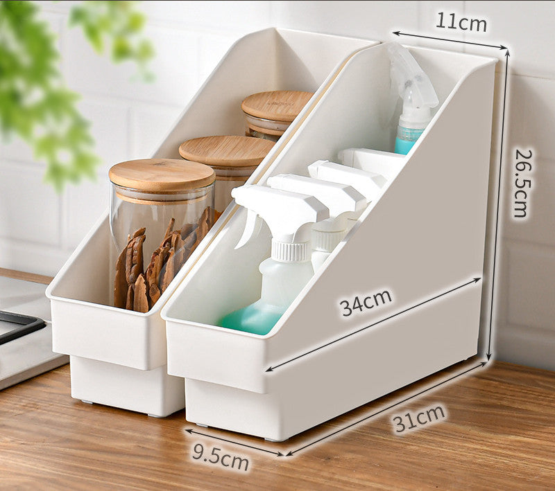 Durable White Rectangular Storage Bins with Handles for Home Organization
