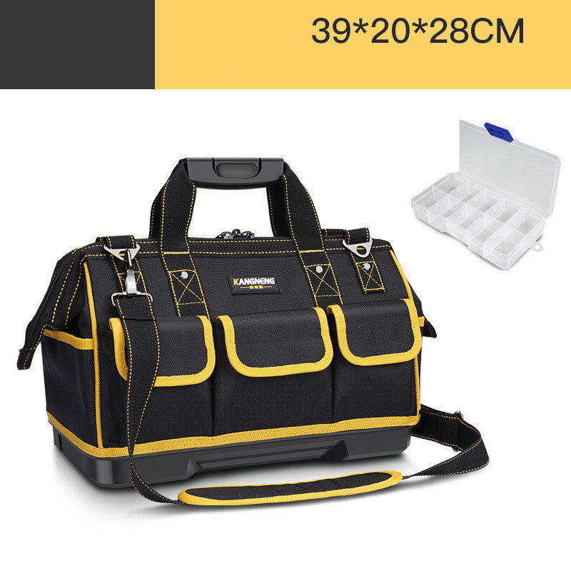 Durable Black and Yellow Tool Bag with Organizer Box