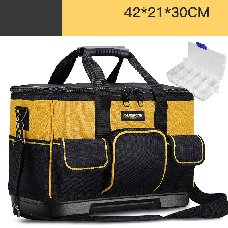 Durable Black and Yellow Tool Bag with Organizer Box