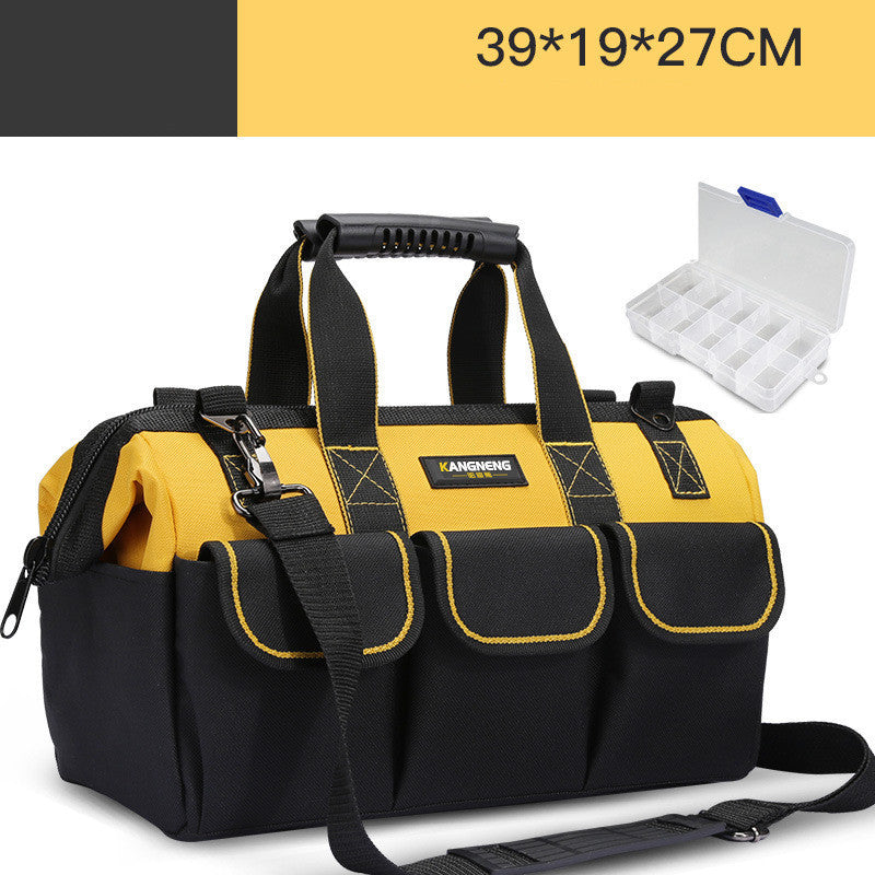 Durable Black and Yellow Tool Bag with Organizer Box