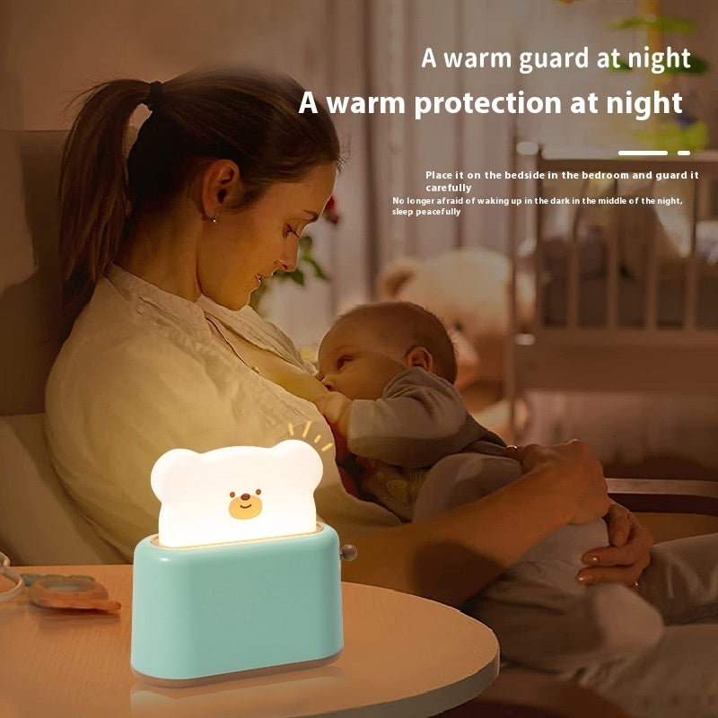 Bear-Shaped Toaster Night Light - Eco-Friendly Bedside Lamp