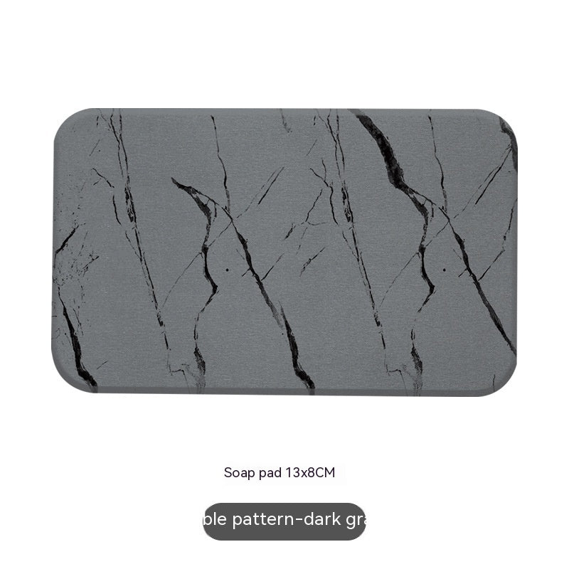 Sustainable Dark Gray Bathroom Accessory Set with Black Marble Pattern