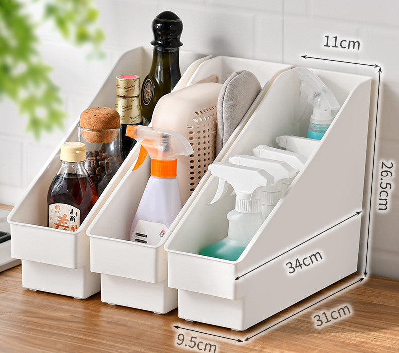 Durable White Rectangular Storage Bins with Handles for Home Organization