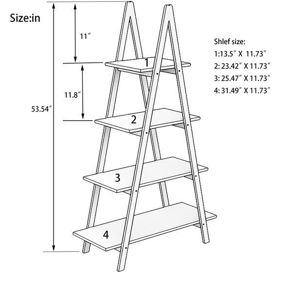 Eco-Friendly A-Frame Ladder Shelf with Natural Wood Frame