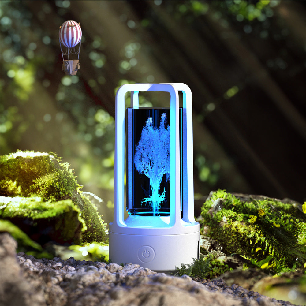 Carved Crystal Lamp - Ambient Decorative Lighting for Wellness