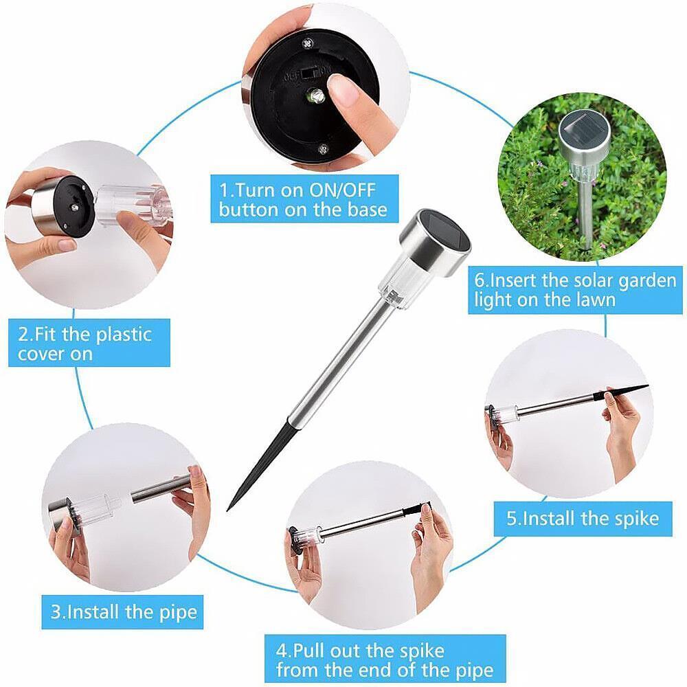 Solar-Powered Stainless Steel Garden Light - Eco-Friendly Outdoor Lighting
