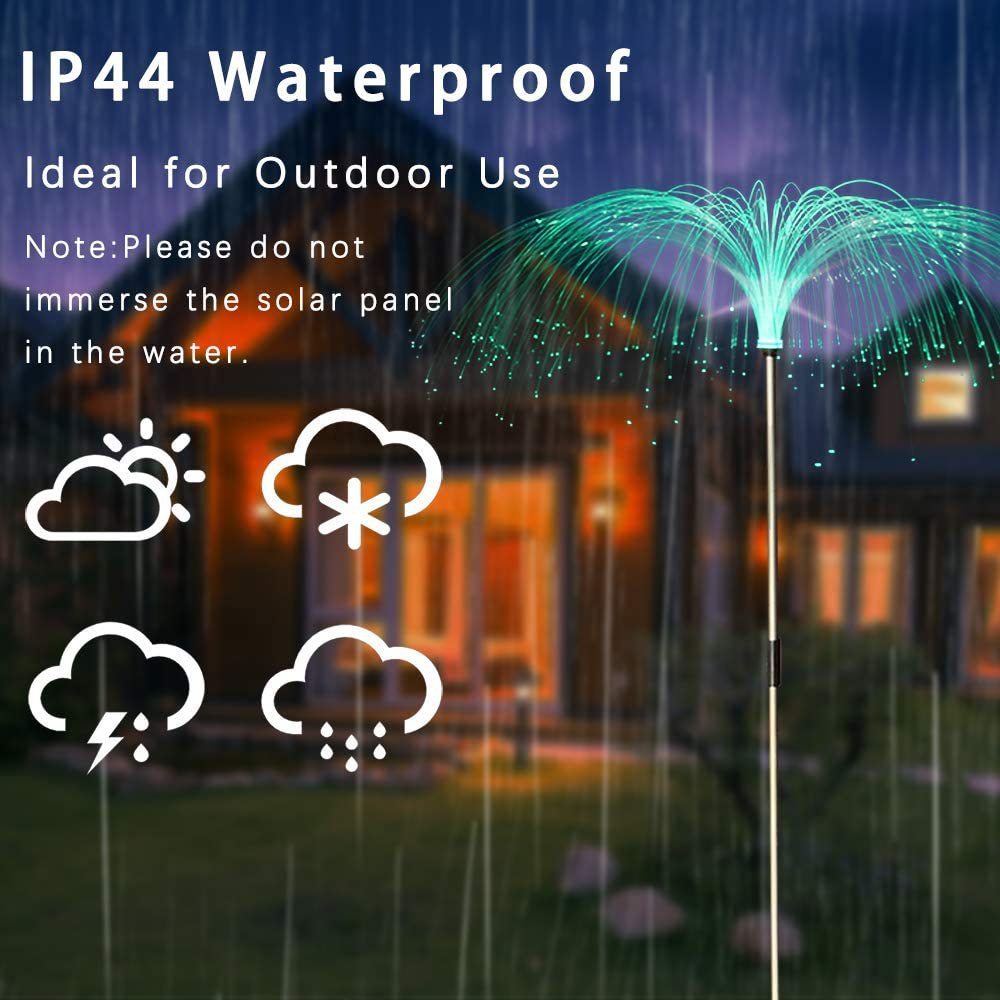Solar-Powered Multicolor Fiber Optic Garden Lights