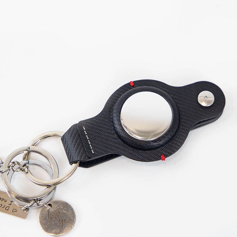 Durable Black AirTag Keychain Holder for Secure Tracking