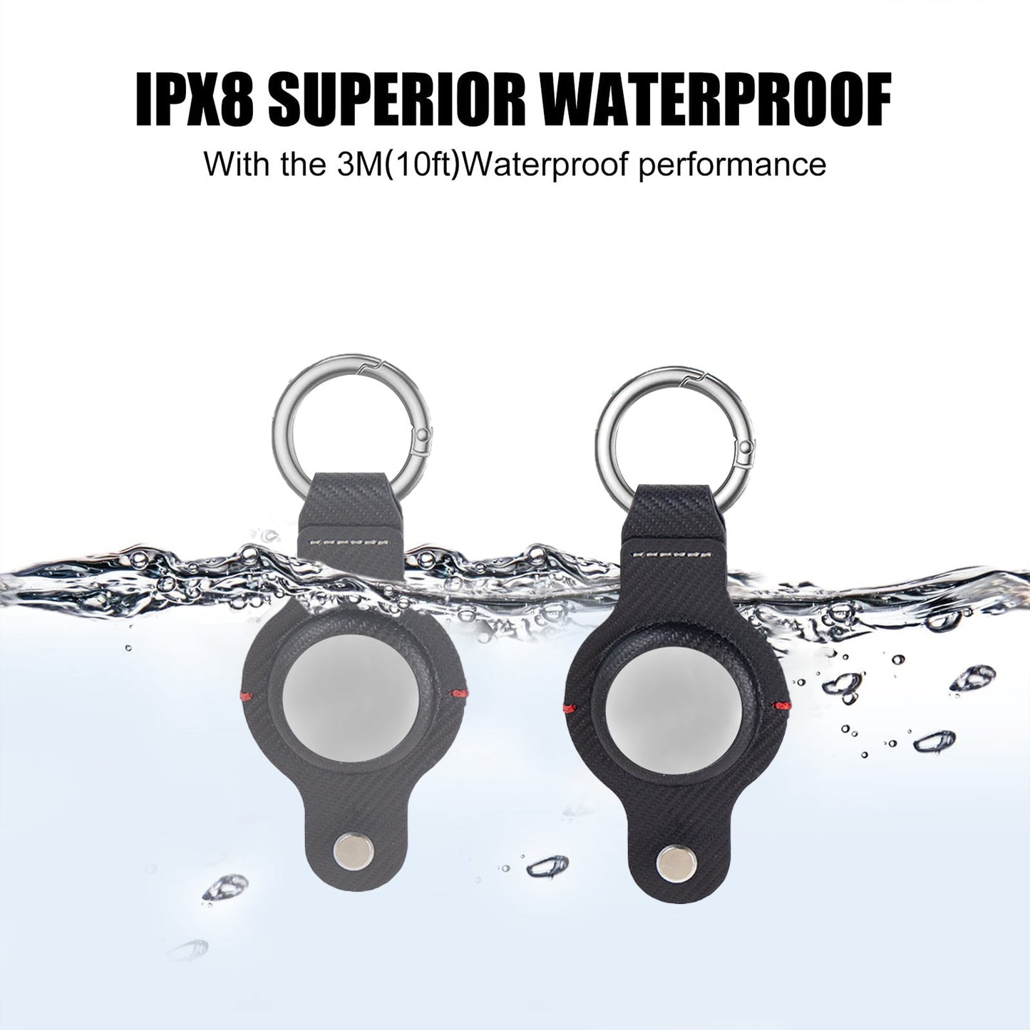 Durable Black AirTag Keychain Holder for Secure Tracking