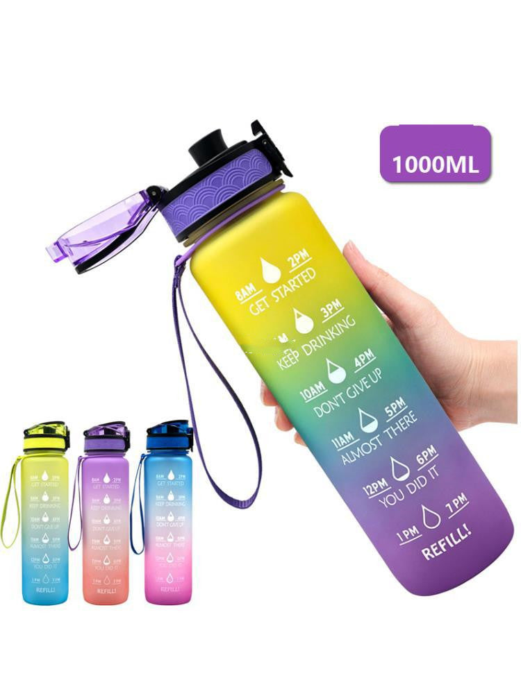 Hydration Time-Marker Water Bottle - Eco-Friendly, BPA-Free, 1L Capacity