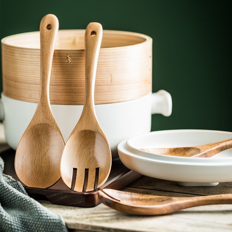 Eco-Friendly Wooden Kitchen Utensils Set - Sustainable & Biodegradable