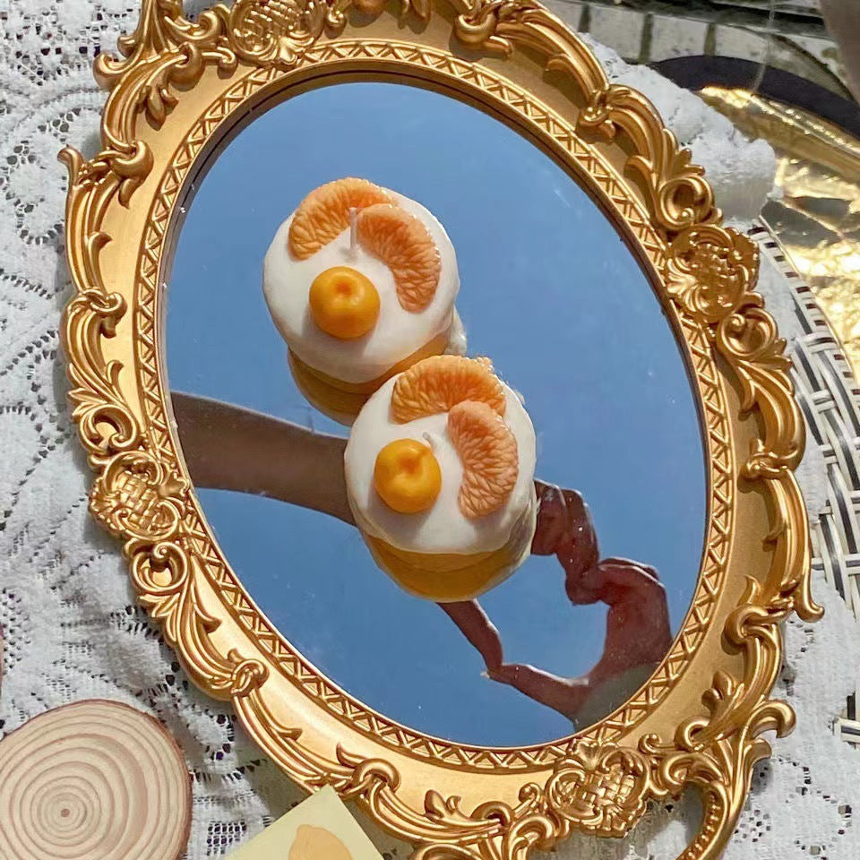 Eco-Friendly Decorative Candle - Orange & White Fruit Design