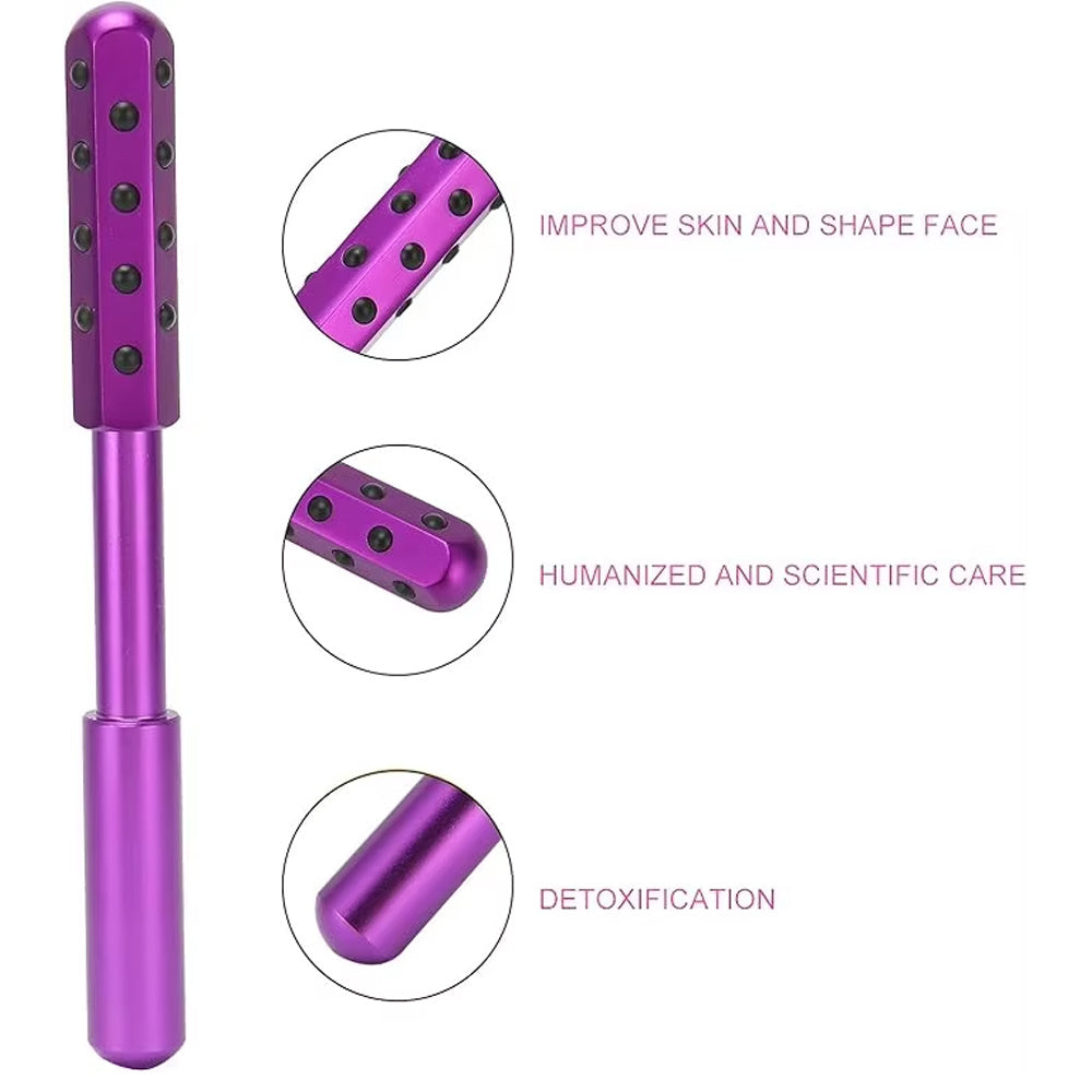 Germanium Beauty Stick Facial Massage Tool - Metallic Pink