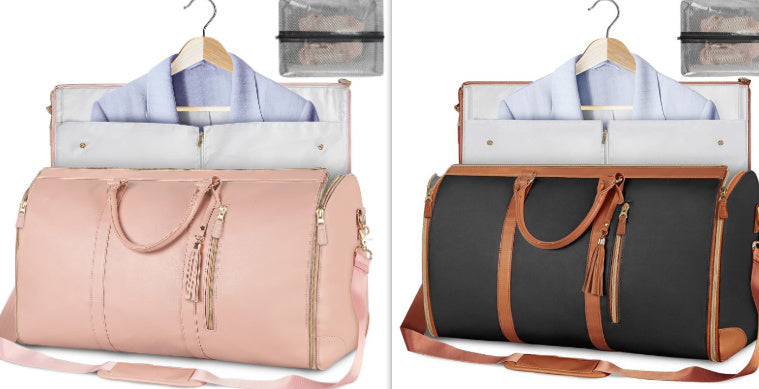 Versatile Light Pink Garment & Duffel Bag for Eco-Friendly Travel