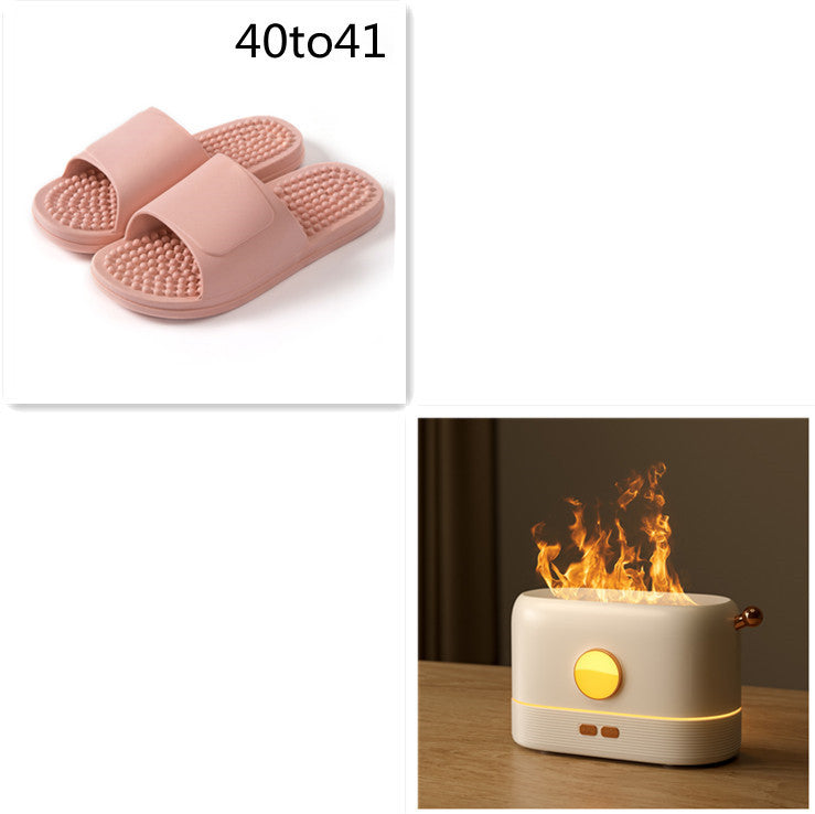Compact LED Flame Effect Humidifier - Water-Saving & Ambient Light