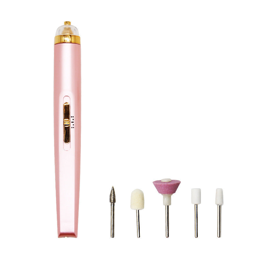 Rechargeable Pink Electric Nail File Set with USB Charging