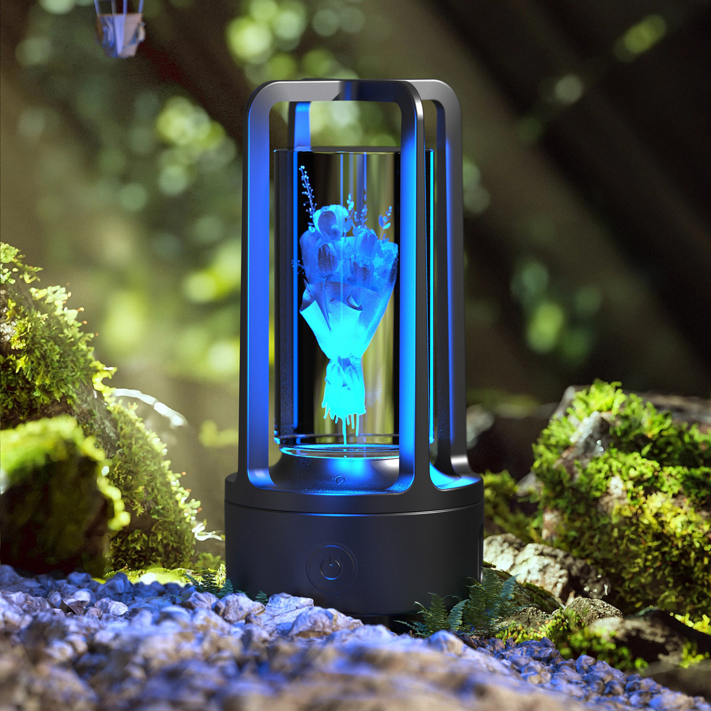 Carved Crystal Lamp - Ambient Decorative Lighting for Wellness