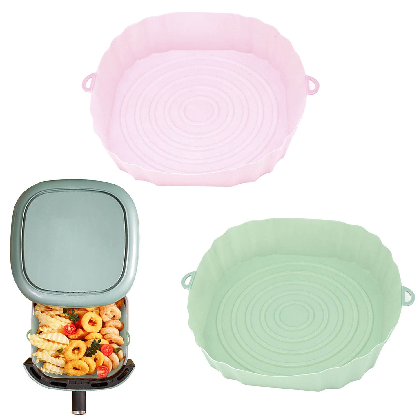 Reusable Silicone Air Fryer Liners - Eco-Friendly, Durable, Easy to Clean
