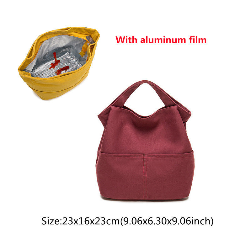 Eco-Friendly Insulated Reusable Lunch Bag - Yellow Rectangular Fabric
