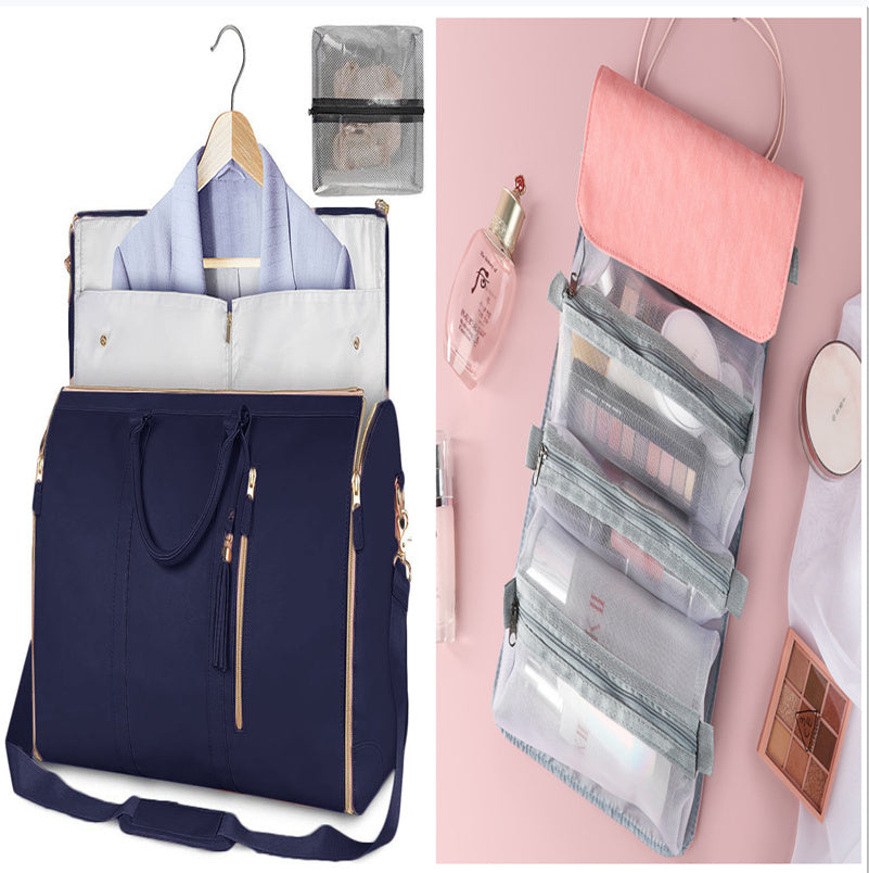 Versatile Light Pink Garment & Duffel Bag for Eco-Friendly Travel