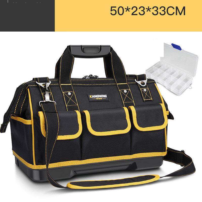 Durable Black and Yellow Tool Bag with Organizer Box