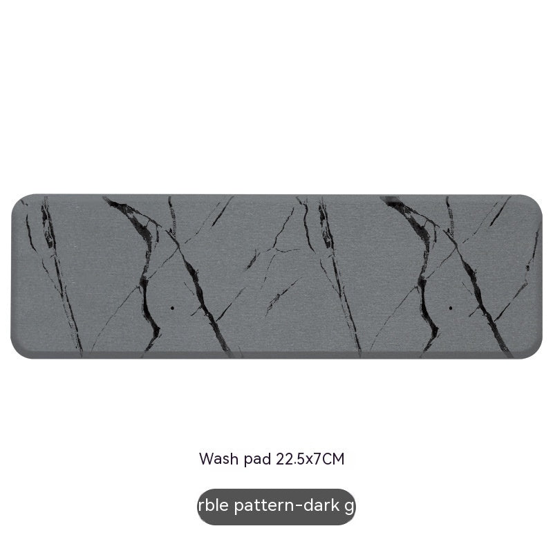 Sustainable Dark Gray Bathroom Accessory Set with Black Marble Pattern