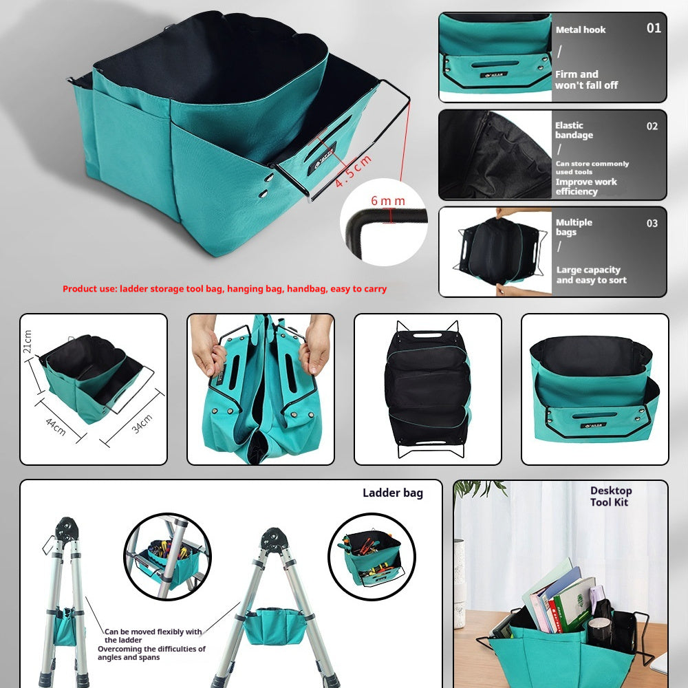 Durable Waterproof Herringbone Ladder Tool Storage Bag - Blue