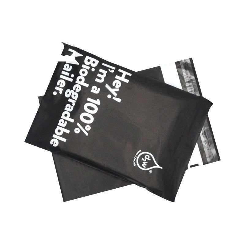 Eco-Friendly Biodegradable Mailer - Black Rectangular Envelope with Adhesive Strip