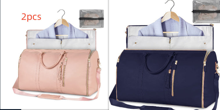 Versatile Light Pink Garment & Duffel Bag for Eco-Friendly Travel