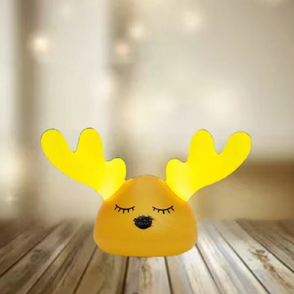 Soothing LED Night Light with Pink Antlers for Eco-Friendly Homes