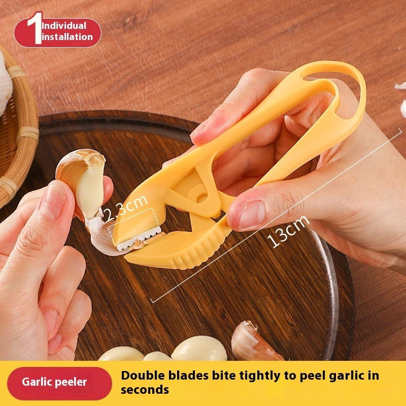 Ergonomic Orange Garlic Peeler - Durable Kitchen Tool