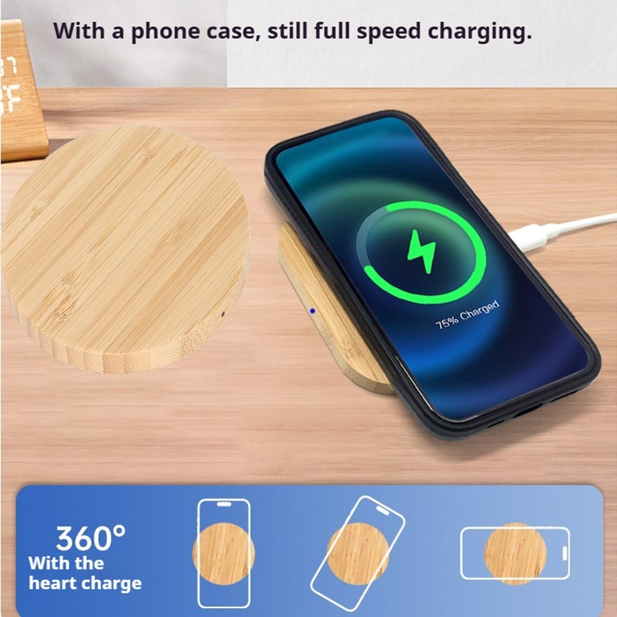 Eco-Friendly Bamboo Wireless Charger - Sustainable Inductive Charging Pad