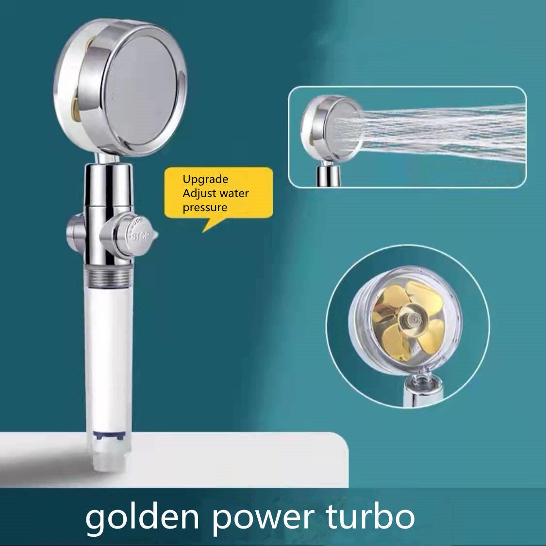 Water-Saving Handheld Shower Head with 360° Rotation and Adjustable Angles