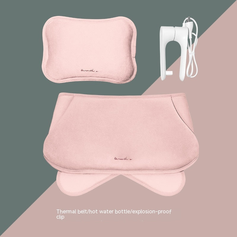 Eco-Friendly Electric Hot Water Bottle - Dark Green Fabric-Covered