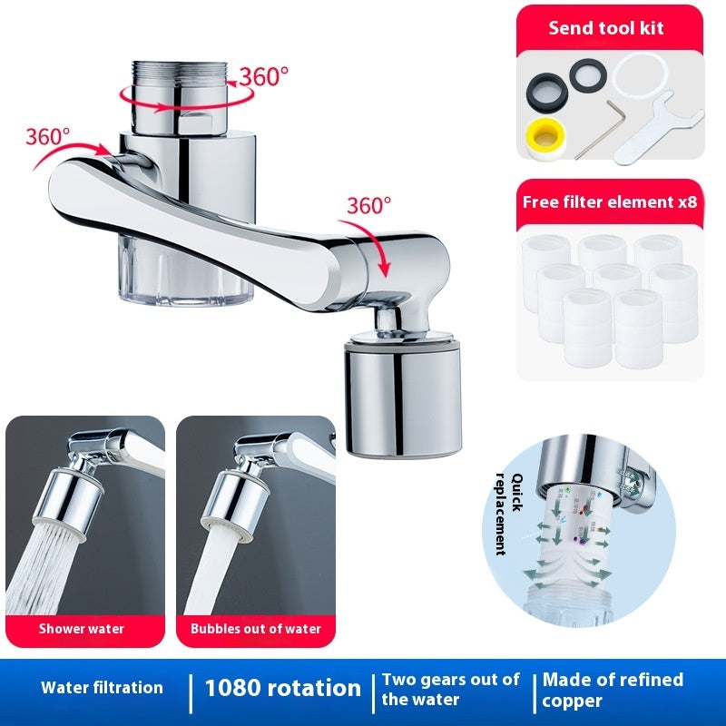 Water-Saving Faucet Water Filter with 1080° Rotation