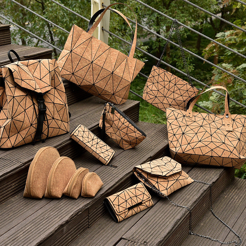 Eco-Friendly Cork Wallet with Geometric Patterns