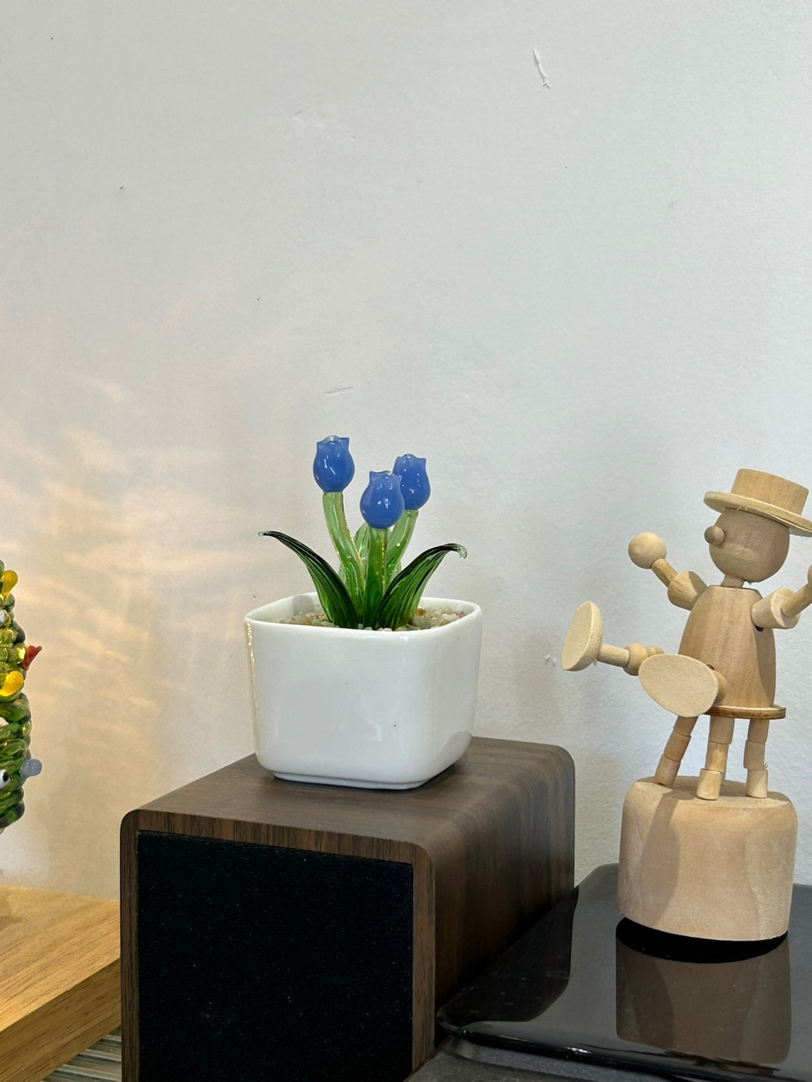 Eco-Friendly Glass Flower Arrangement in Ceramic Pots
