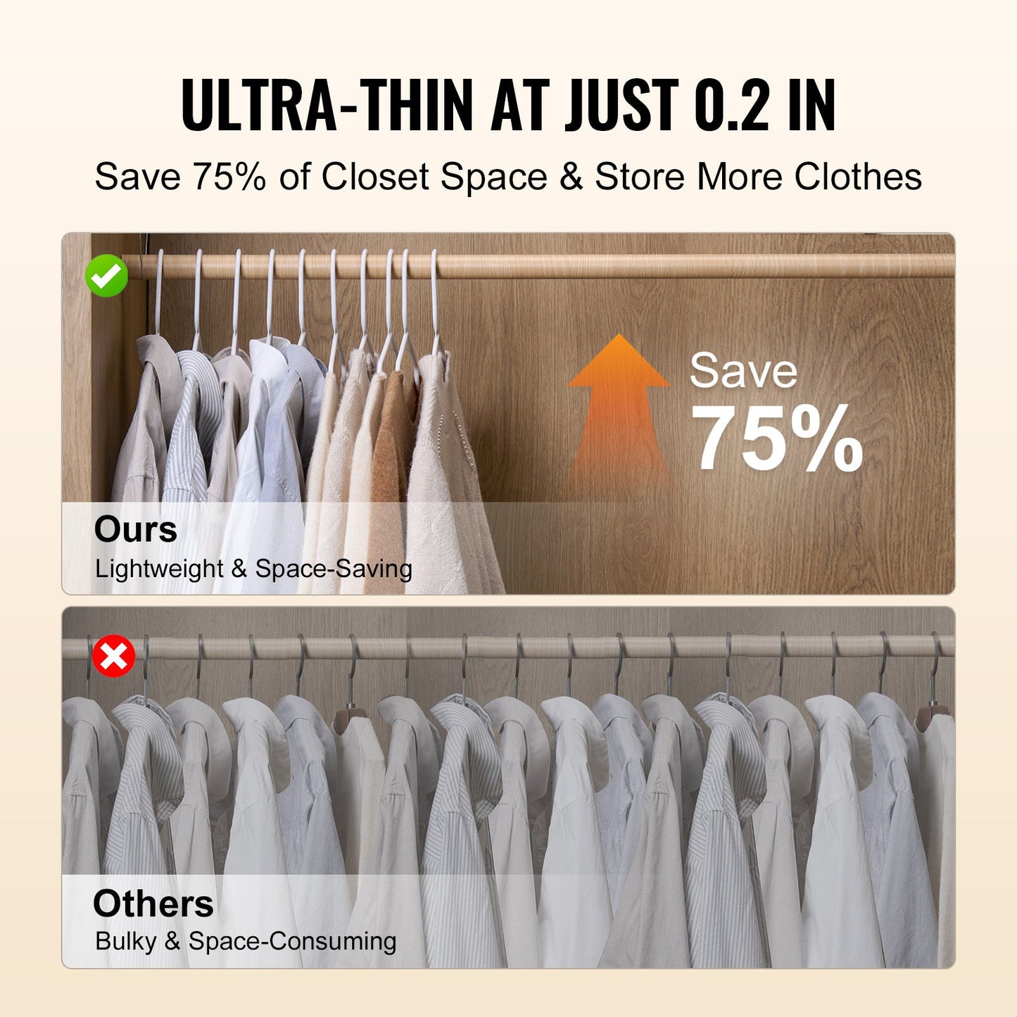 Anti-Slip Durable White Clothes Hangers for Sustainable Living