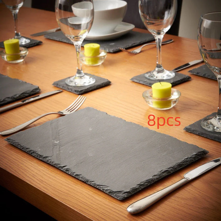 Eco-Friendly Slate Serving Platters & Coasters - Durable, Stylish, Sustainable