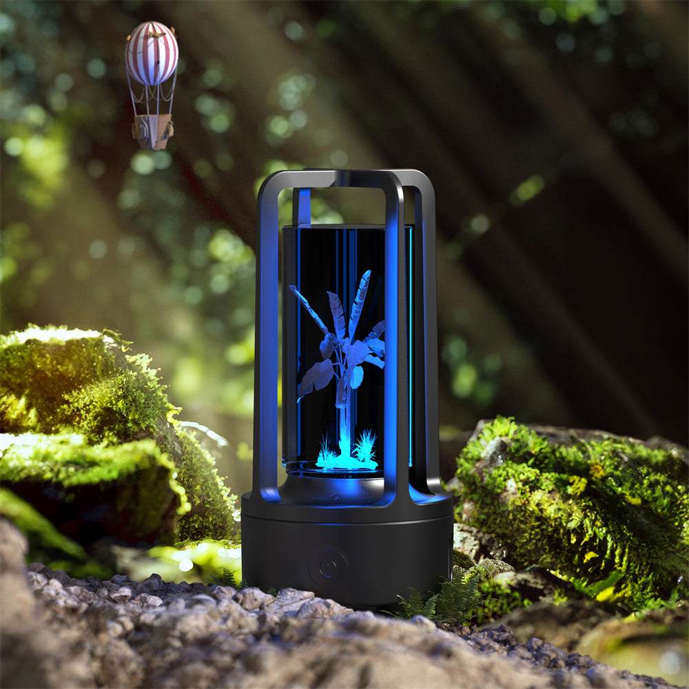 Carved Crystal Lamp - Ambient Decorative Lighting for Wellness