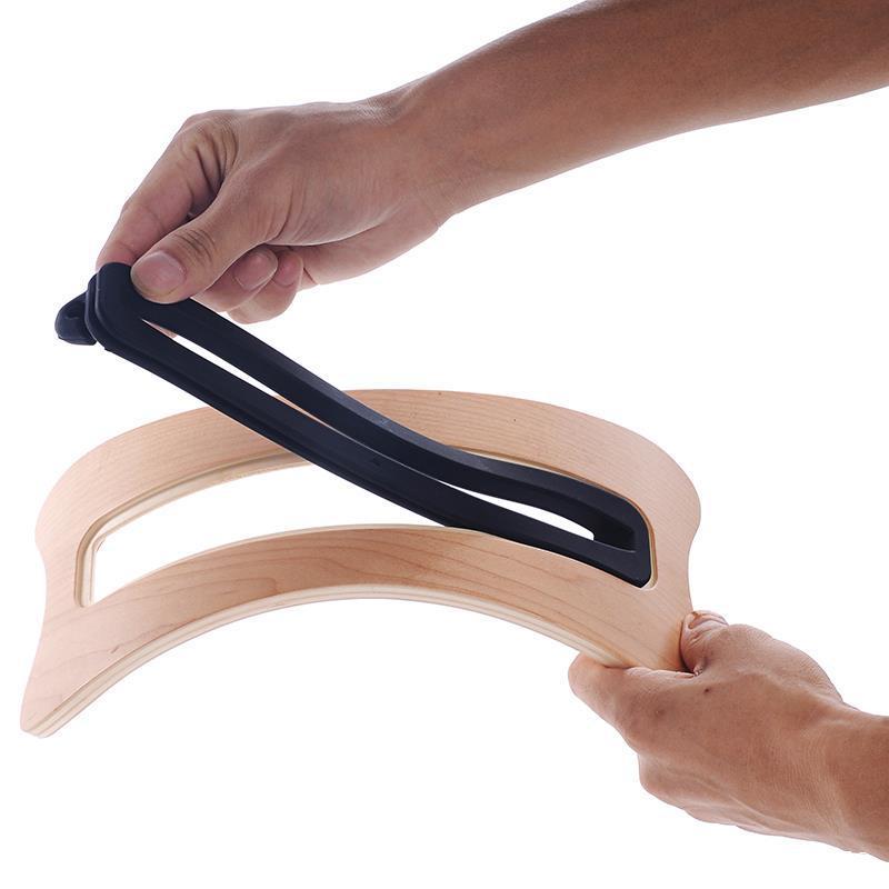 Eco-Friendly Curved Wooden Laptop Stand for Ergonomic Workspace