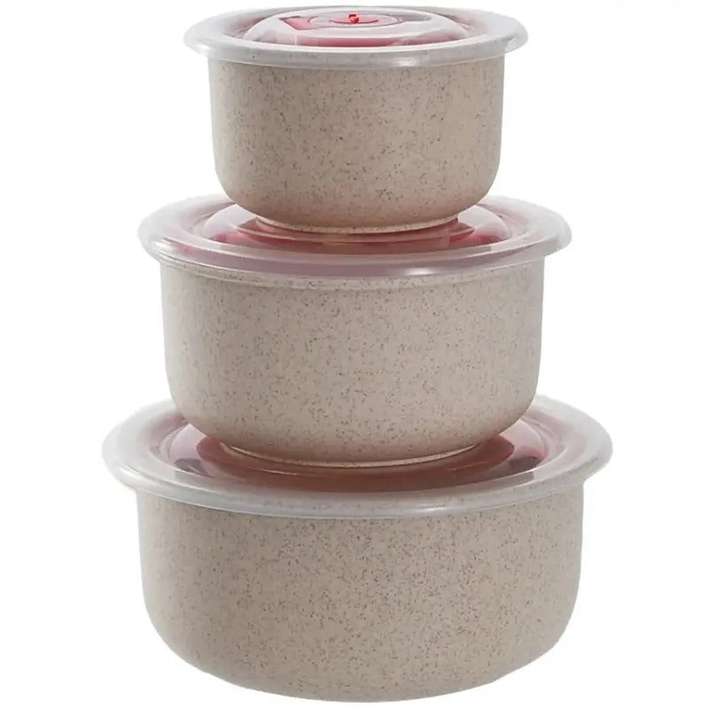 Eco-Friendly Reusable Food Storage Containers - Biodegradable Round Sets