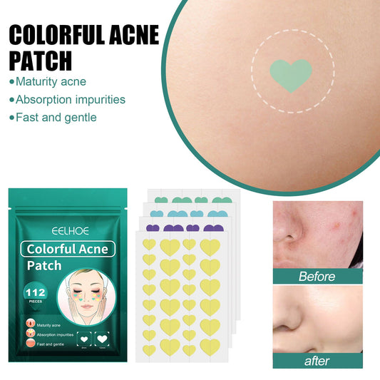 Heart-Shaped Colorful Acne Patches in Eco-Friendly Packaging