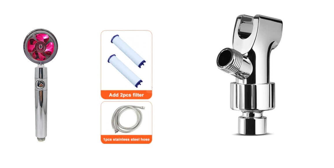 Water-Saving Handheld Shower Head with 360° Rotation and Adjustable Angles