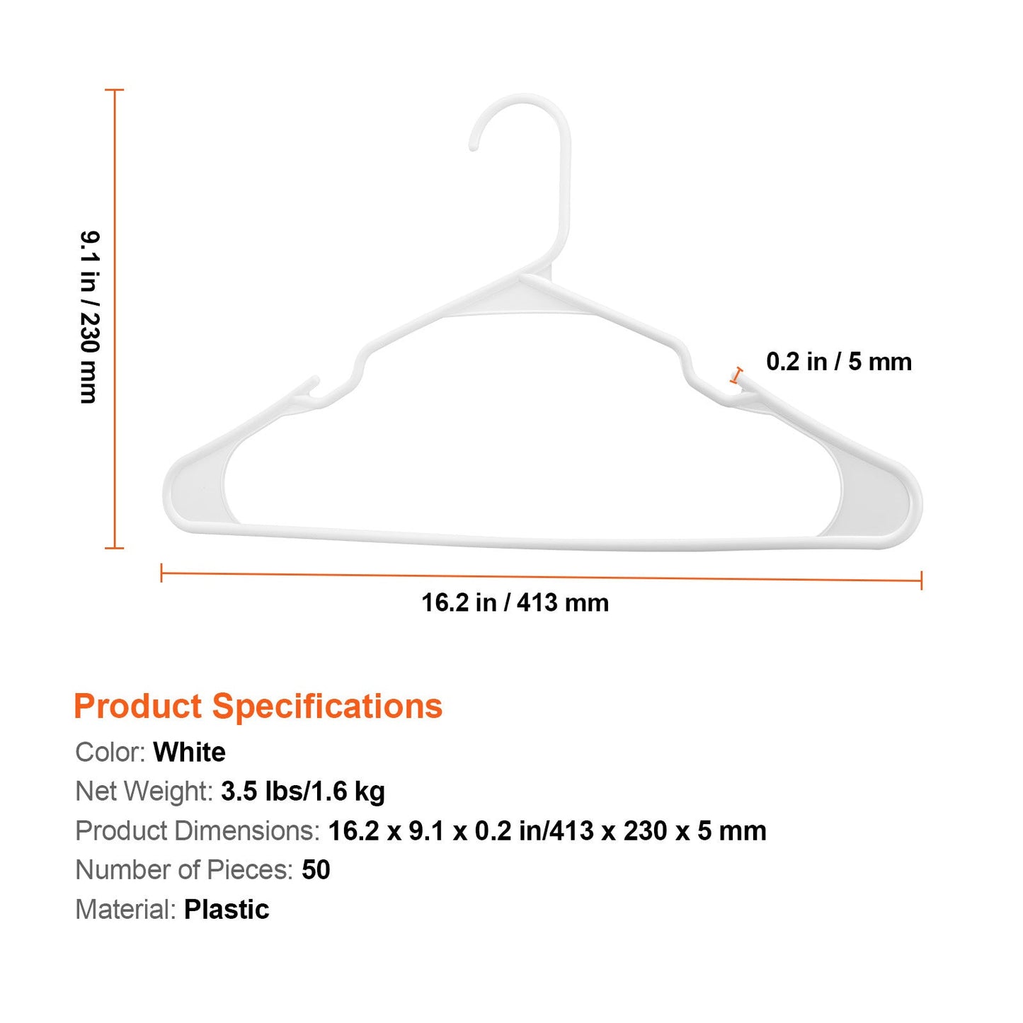 Anti-Slip Durable White Clothes Hangers for Sustainable Living