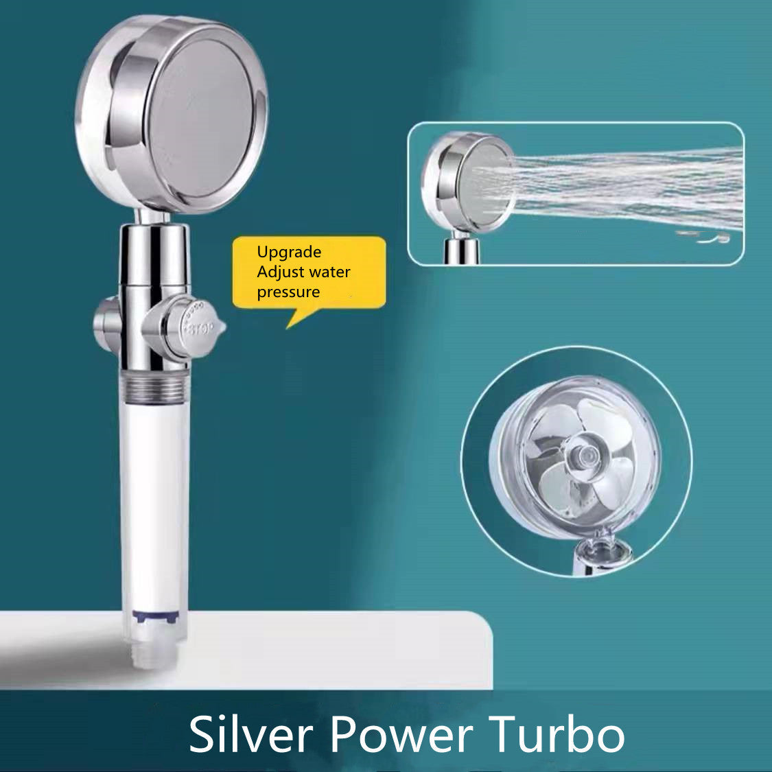 Water-Saving Handheld Shower Head with 360° Rotation and Adjustable Angles