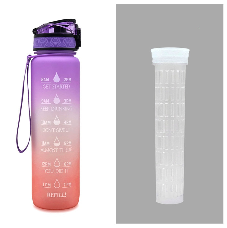 Gradient BPA-Free Water Bottle with Time Markers