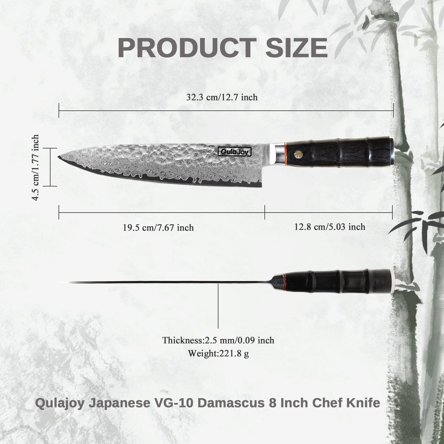 Premium Damascus Steel Kitchen Knife with Green Handle